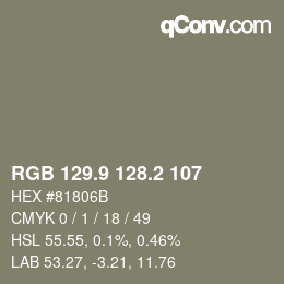 Color code: RGB 129.9 128.2 107 | qconv.com