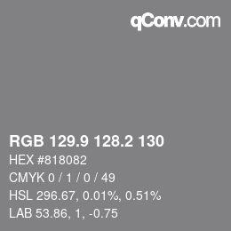 Color code: RGB 129.9 128.2 130 | qconv.com