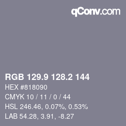 Color code: RGB 129.9 128.2 144 | qconv.com