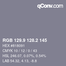 Color code: RGB 129.9 128.2 145 | qconv.com