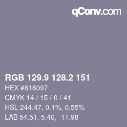 Color code: RGB 129.9 128.2 151 | qconv.com