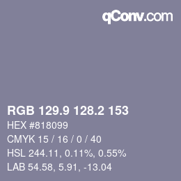 Color code: RGB 129.9 128.2 153 | qconv.com