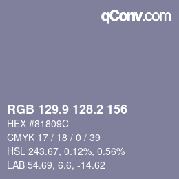 Color code: RGB 129.9 128.2 156 | qconv.com