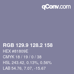 Color code: RGB 129.9 128.2 158 | qconv.com