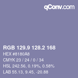 Color code: RGB 129.9 128.2 168 | qconv.com