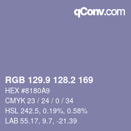 Color code: RGB 129.9 128.2 169 | qconv.com