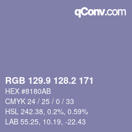 Color code: RGB 129.9 128.2 171 | qconv.com