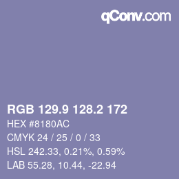 Color code: RGB 129.9 128.2 172 | qconv.com