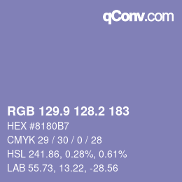 Color code: RGB 129.9 128.2 183 | qconv.com