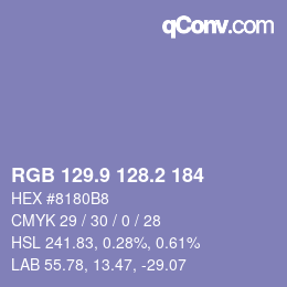 Color code: RGB 129.9 128.2 184 | qconv.com