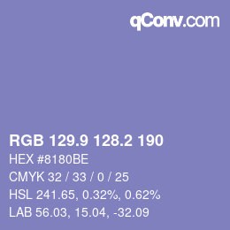 Color code: RGB 129.9 128.2 190 | qconv.com