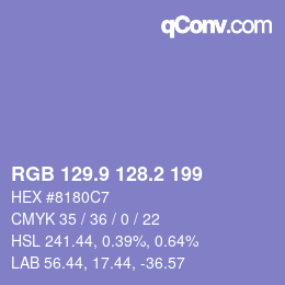 カラーコード: RGB 129.9 128.2 199 | qconv.com