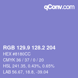 Color code: RGB 129.9 128.2 204 | qconv.com