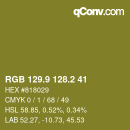 Color code: RGB 129.9 128.2 41 | qconv.com