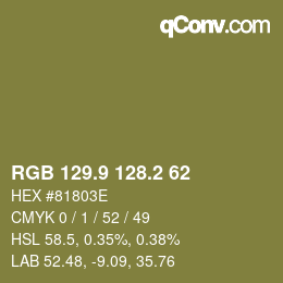 Color code: RGB 129.9 128.2 62 | qconv.com