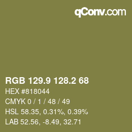 Color code: RGB 129.9 128.2 68 | qconv.com