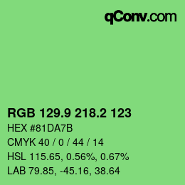 カラーコード: RGB 129.9 218.2 123 | qconv.com