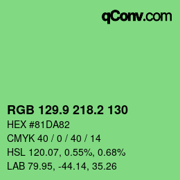 カラーコード: RGB 129.9 218.2 130 | qconv.com