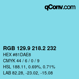 Color code: RGB 129.9 218.2 232 | qconv.com