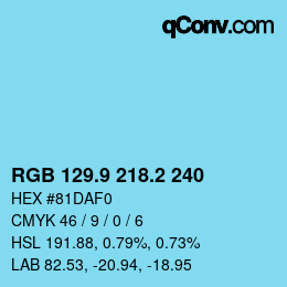 Color code: RGB 129.9 218.2 240 | qconv.com