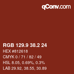Color code: RGB 129.9 38.2 24 | qconv.com
