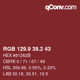 Color code: RGB 129.9 38.2 43 | qconv.com