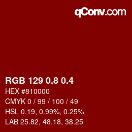 カラーコード: RGB 129 0.8 0.4 | qconv.com