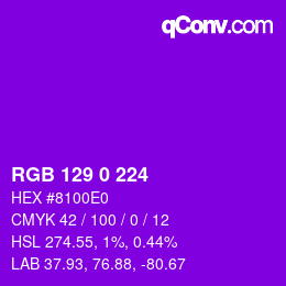 Color code: RGB 129 0 224 | qconv.com