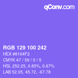 Farbcode: RGB 129 100 242 | qconv.com