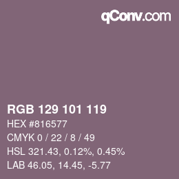 颜色代码: RGB 129 101 119 | qconv.com