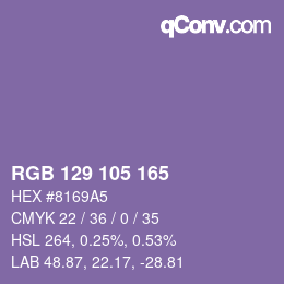 Farbcode: RGB 129 105 165 | qconv.com