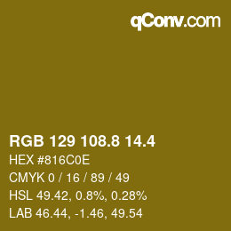 カラーコード: RGB 129 108.8 14.4 | qconv.com