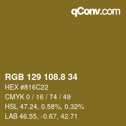 Color code: RGB 129 108.8 34 | qconv.com