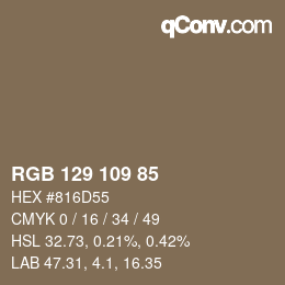 Farbcode: RGB 129 109 85 | qconv.com
