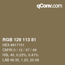 Código de color: RGB 129 113 81 | qconv.com