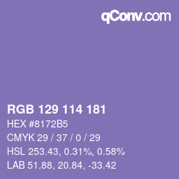 カラーコード: RGB 129 114 181 | qconv.com