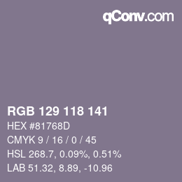 カラーコード: RGB 129 118 141 | qconv.com