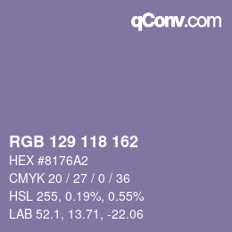 Color code: RGB 129 118 162 | qconv.com