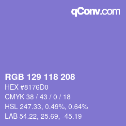 Farbcode: RGB 129 118 208 | qconv.com