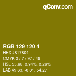カラーコード: RGB 129 120 4 | qconv.com