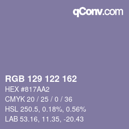 Color code: RGB 129 122 162 | qconv.com