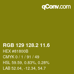 カラーコード: RGB 129 128.2 11.6 | qconv.com