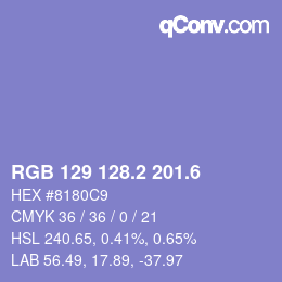 カラーコード: RGB 129 128.2 201.6 | qconv.com