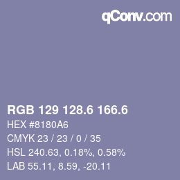 カラーコード: RGB 129 128.6 166.6 | qconv.com