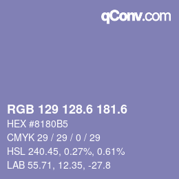 カラーコード: RGB 129 128.6 181.6 | qconv.com