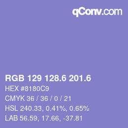 カラーコード: RGB 129 128.6 201.6 | qconv.com