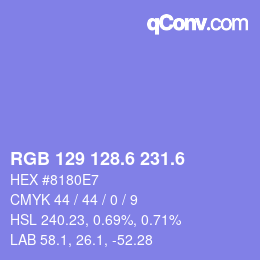 カラーコード: RGB 129 128.6 231.6 | qconv.com