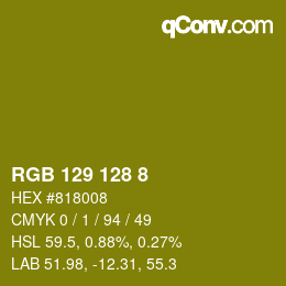 Color code: RGB 129 128 8 | qconv.com