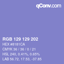 Color code: RGB 129 129 202 | qconv.com