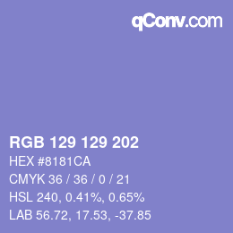 Color code: RGB 129 129 202 | qconv.com